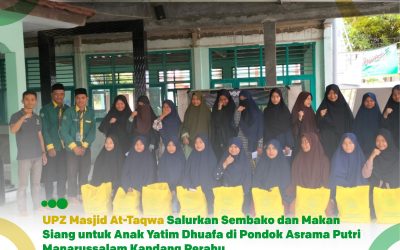 Pendistribusian Sembako dan Makan Siang untuk Anak Yatim Dhuafa di Pondok Asrama Putri Manarussalam