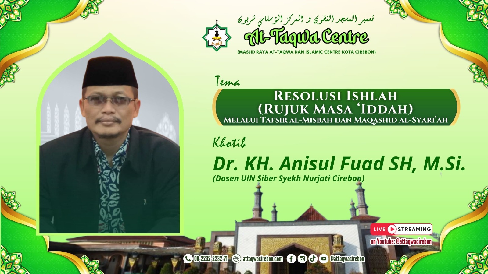 Resolusi Ishlah (Rujuk Masa ‘Iddah) Melalui Tafsir al-Misbah dan Maqashid al-Syari’ah Resolusi Ishlah (Rujuk Masa ‘Iddah) Melalui Tafsir al-Misbah dan Maqashid al-Syari’ah