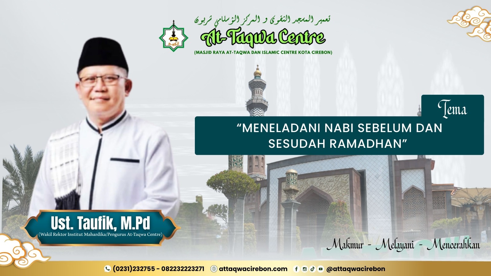 MENELADANI NABI SEBELUM DAN SESUDAH RAMADHAN” Oleh, Mohamad Taufik, S.A.g, MP.d (Wakil Ketua At-Taqwa Centre Kota Cirebon) MENELADANI NABI SEBELUM DAN SESUDAH RAMADHAN” Oleh, Mohamad Taufik, S.A.g, MP.d (Wakil Ketua At-Taqwa Centre Kota Cirebon)