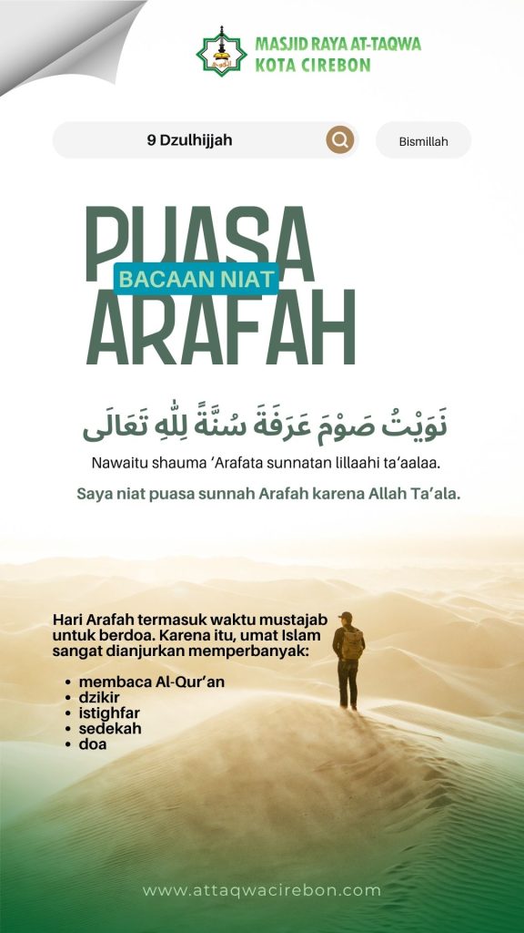 Niat Puasa Arafah 9 Dzulhijjah