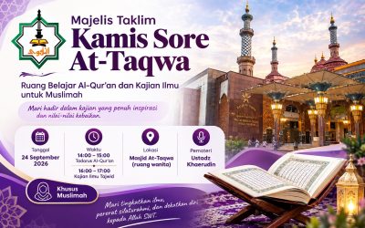 Majelis Taklim Kamis Sore At-Taqwa, Ruang Belajar Al-Qur’an dan Kajian Tajwid untuk Muslimah